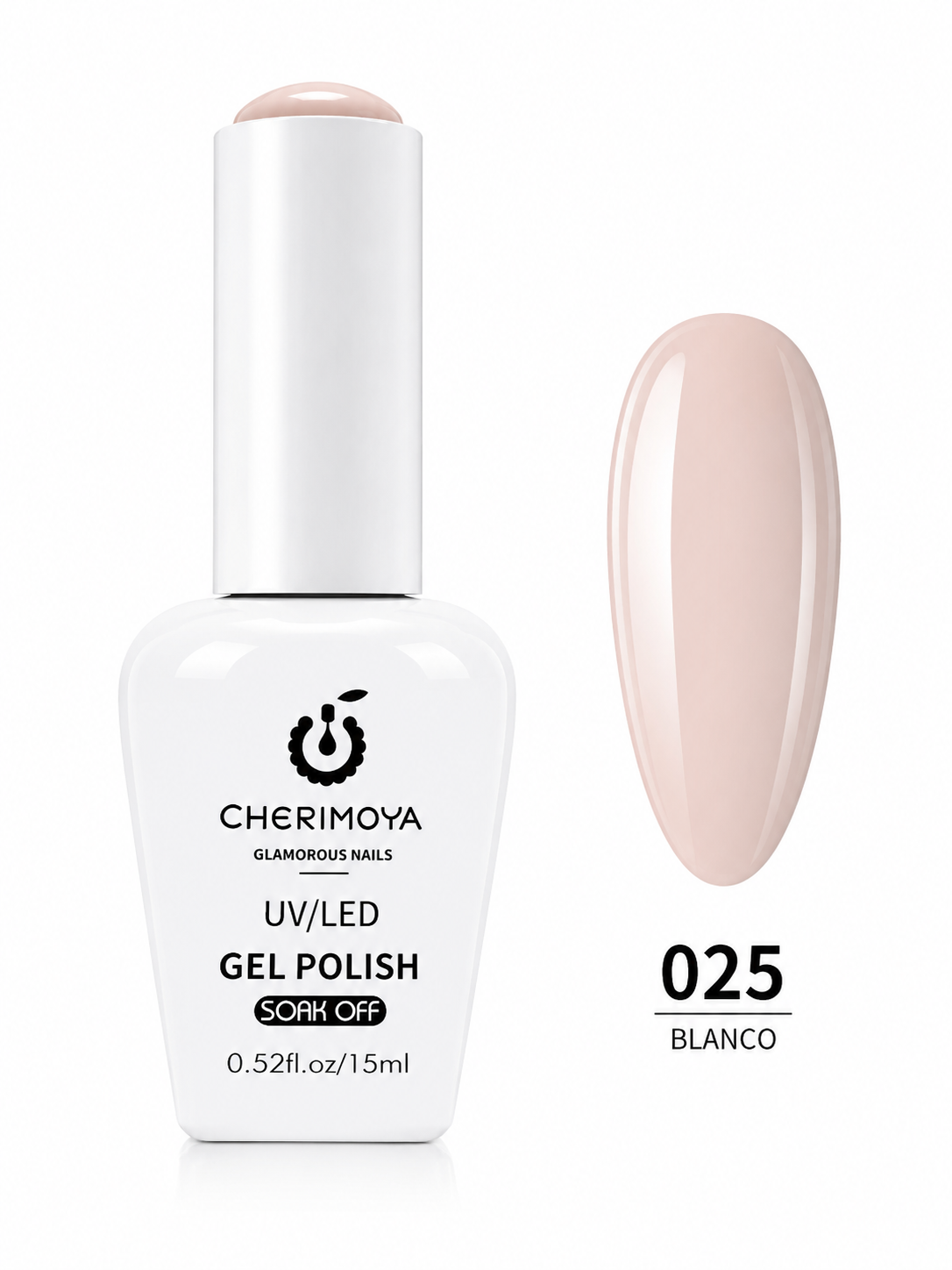 Cherimoya Gel Polish UV/LED Tono 025 Blanco 15 ml | Esmalte Permanente Profesional