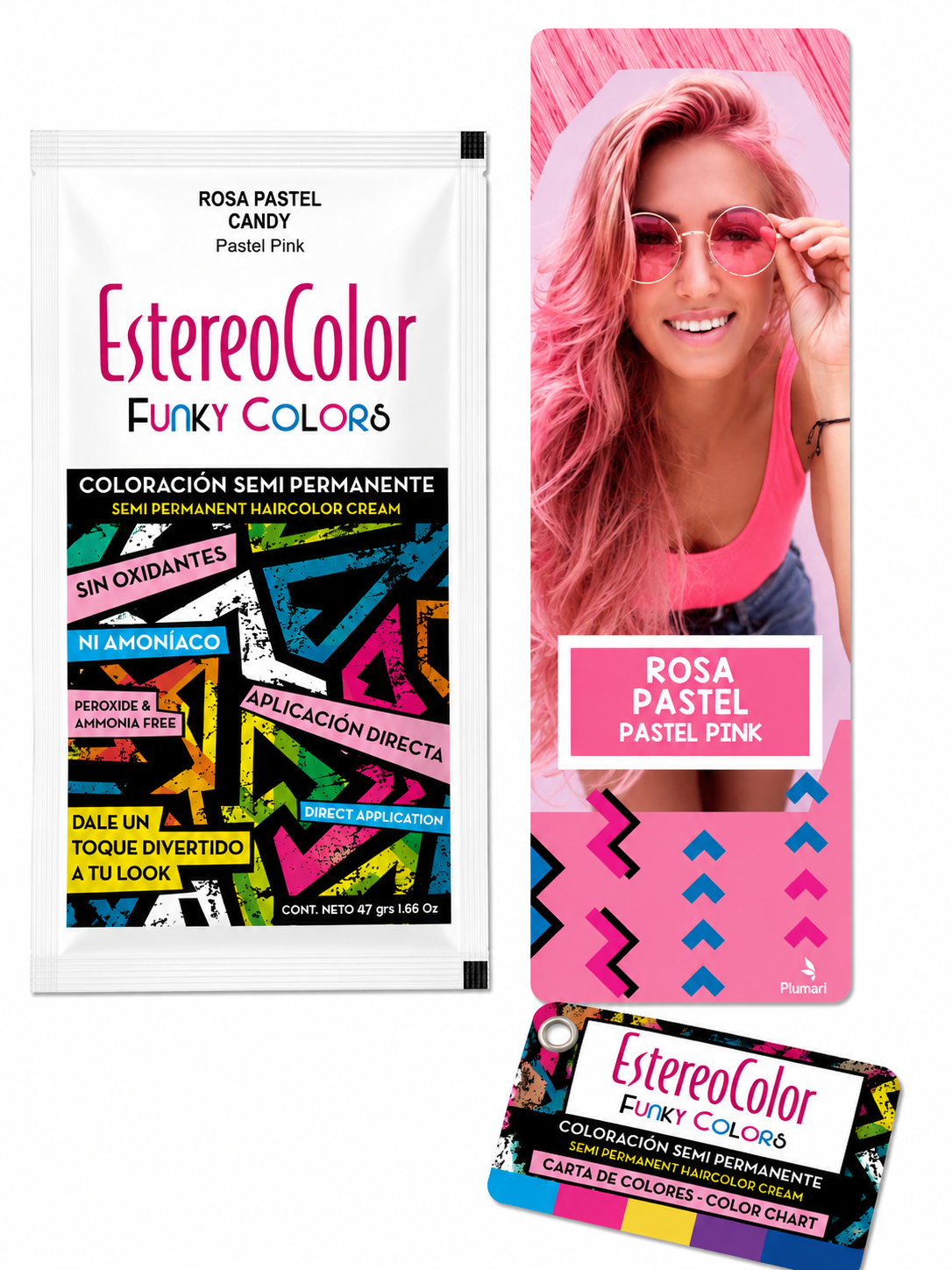 🌸 EstereoColor Funky Colors Rosa Pastel (Candy) – Coloración Semipermanente 47 g