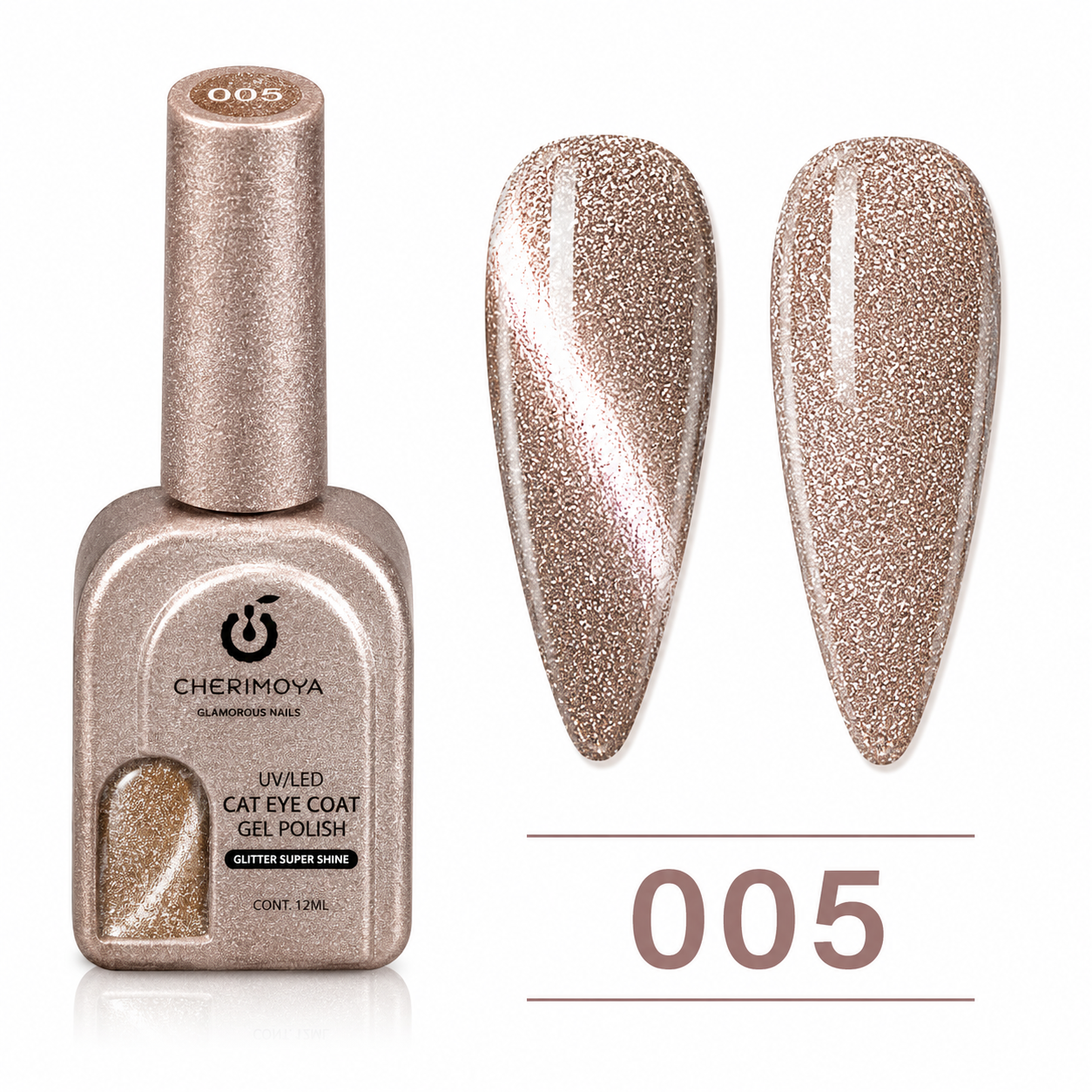 Esmalte Gel Cat Eye Glitter Super Shine Cherimoya 005 – 12 ml