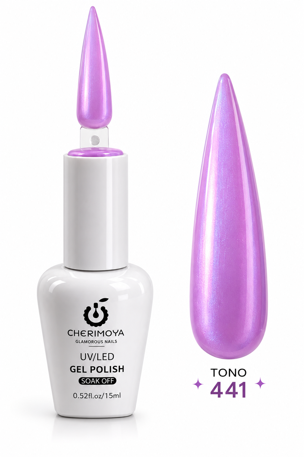 Esmalte Permanente Cherimoya UV/LED Gel Polish Tono 441 Perlado – 15 ml