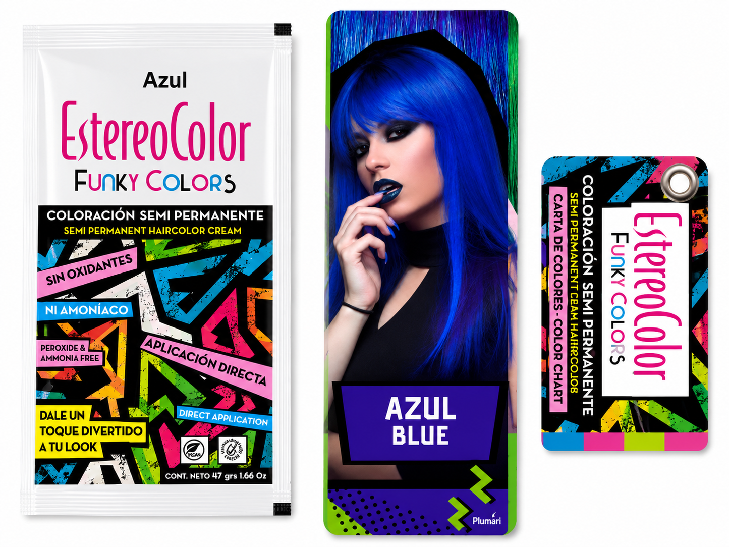 💙 EstereoColor Funky Colors Azul – Coloración Semipermanente 47 g