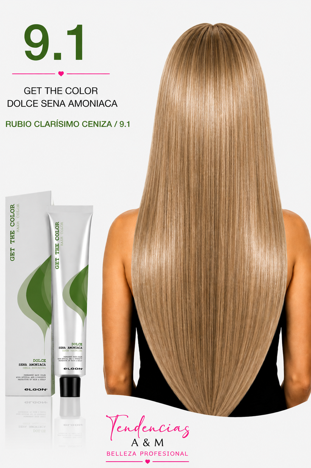 Tintura Get The Color Dolce Sin Amoníaco 9.1 Rubio Clarísimo Ceniza