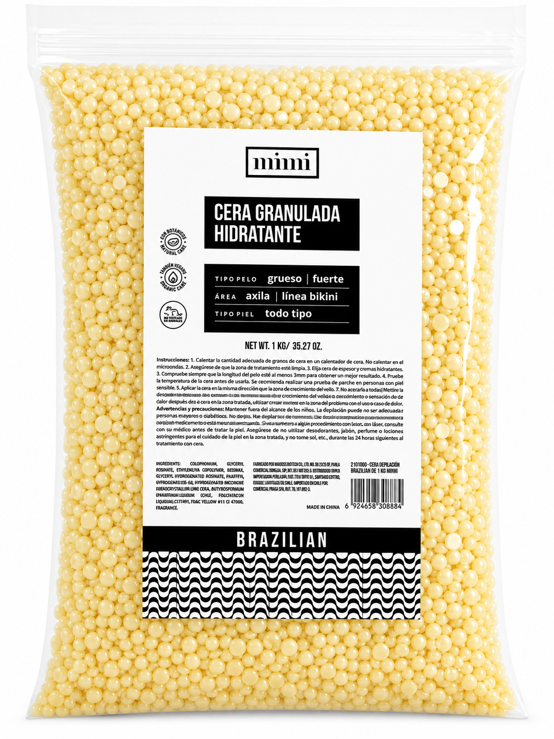 Cera Granulada Hidratante Brazilian 1 kg – Depilación Profesional