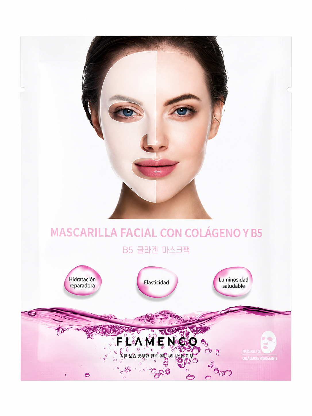 Mascarilla Facial Flamenco con Colágeno y Vitamina B5