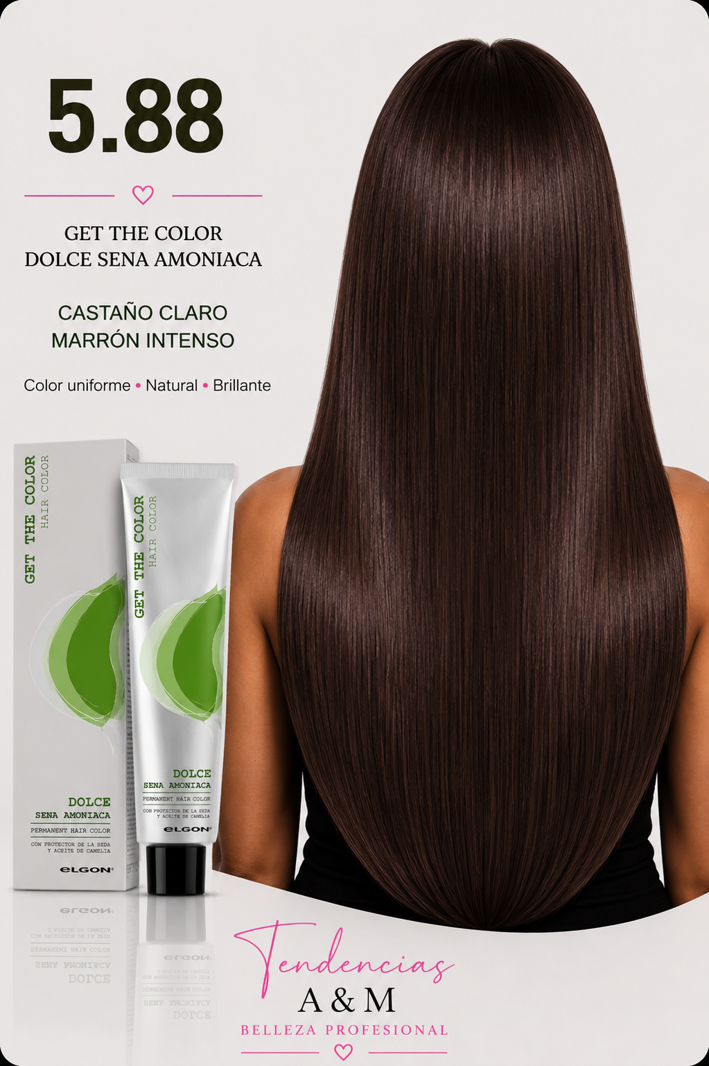 Tintura Get The Color Dolce Sin Amoníaco 5.88 Castaño Claro Marrón Intenso