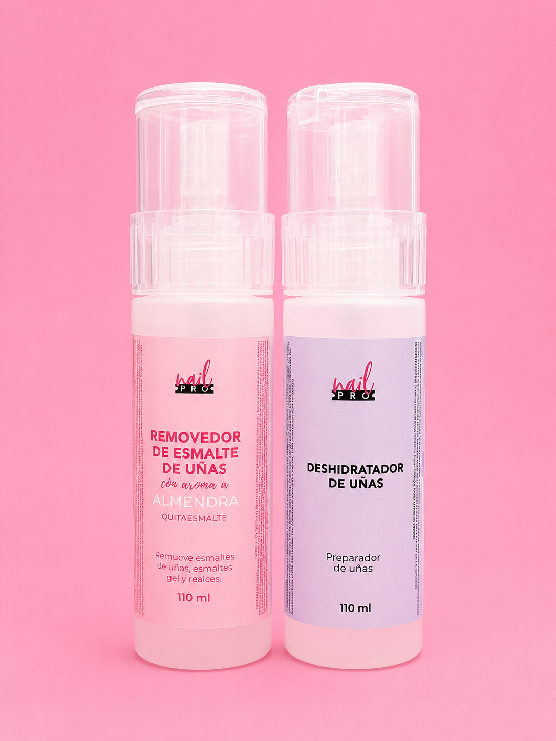 Kit Preparación de Uñas Nail Pro: Removedor + Deshidratador 110 ml