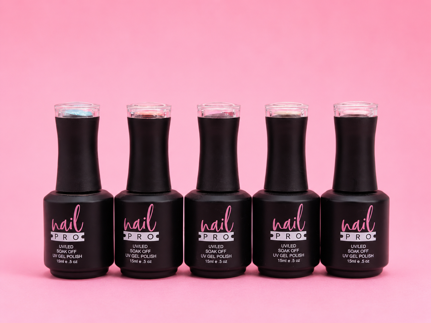 Promo 5 Esmaltes Nail pro 15ml (Colores Surtidos)