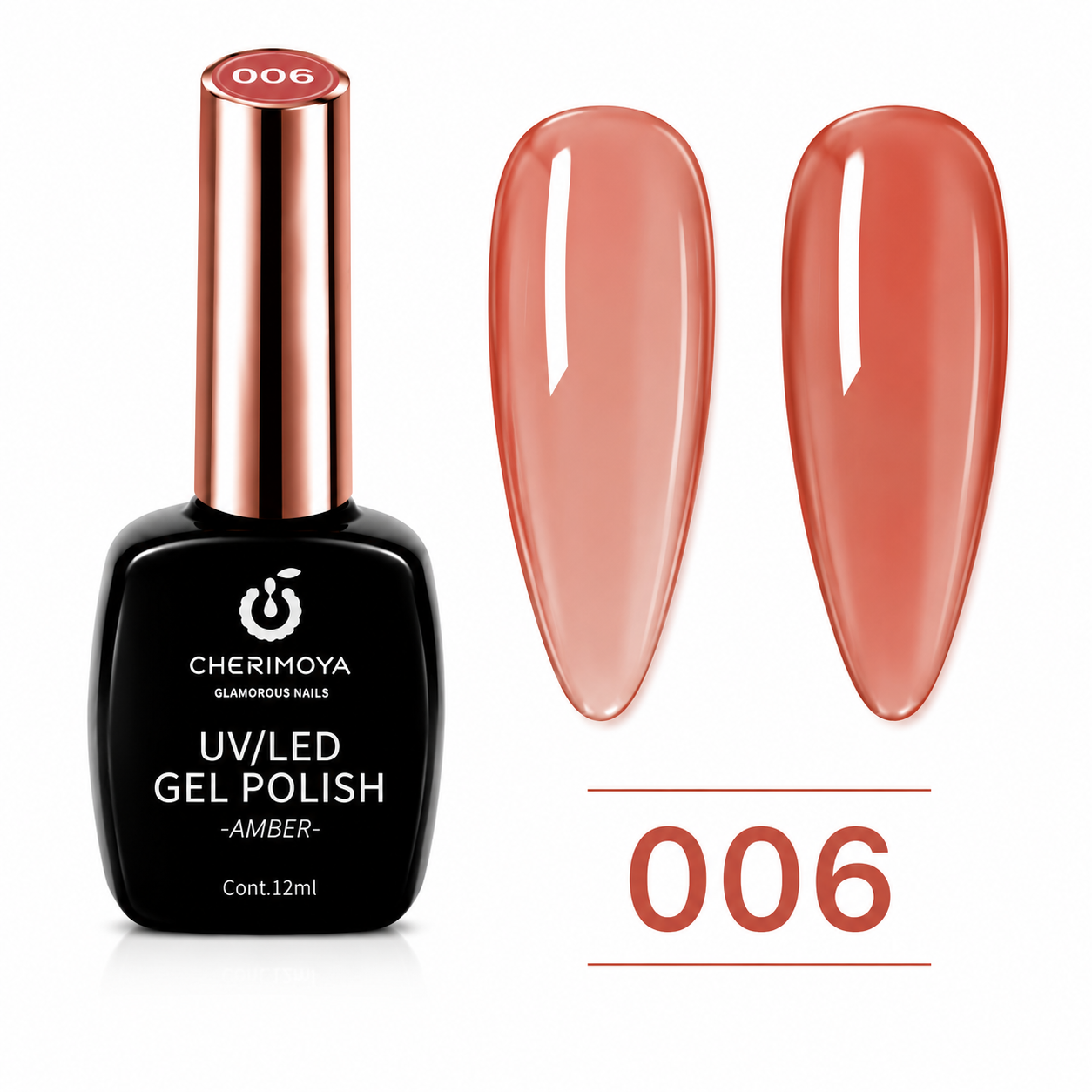 Esmalte Gel UV/LED Cherimoya Amber 006 – Efecto Ámbar Translúcido