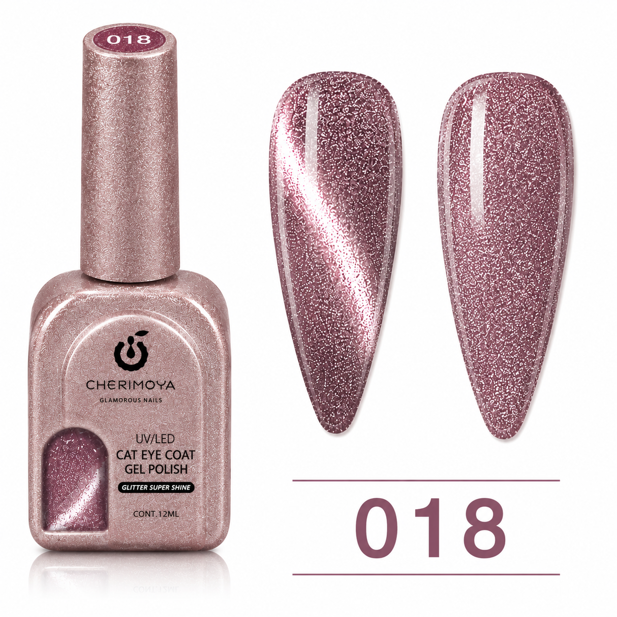 Esmalte Gel Cat Eye Glitter Super Shine Cherimoya 018 – 12 ml