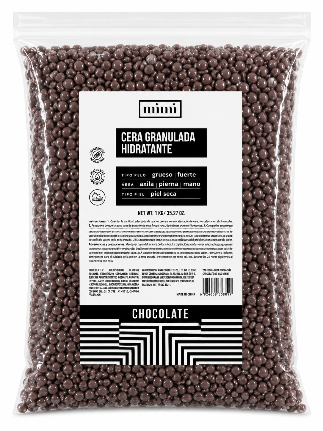 🍫 Cera Granulada Hidratante Chocolate 1 kg – Depilación Profesional