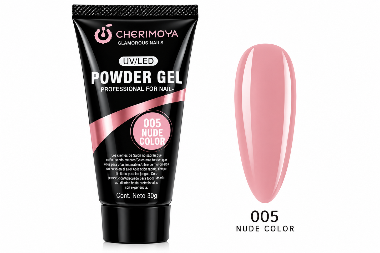 Cherimoya Powder Gel UV/LED 005 Nude Color 30 g – Gel Constructor para Uñas