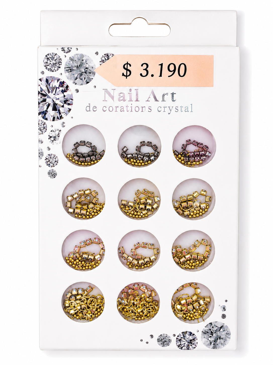 Set de Decoraciones Doradas para Uñas