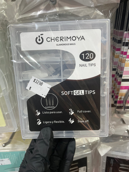 Tips Soft gel cuadrados 120 piezas chirimoya