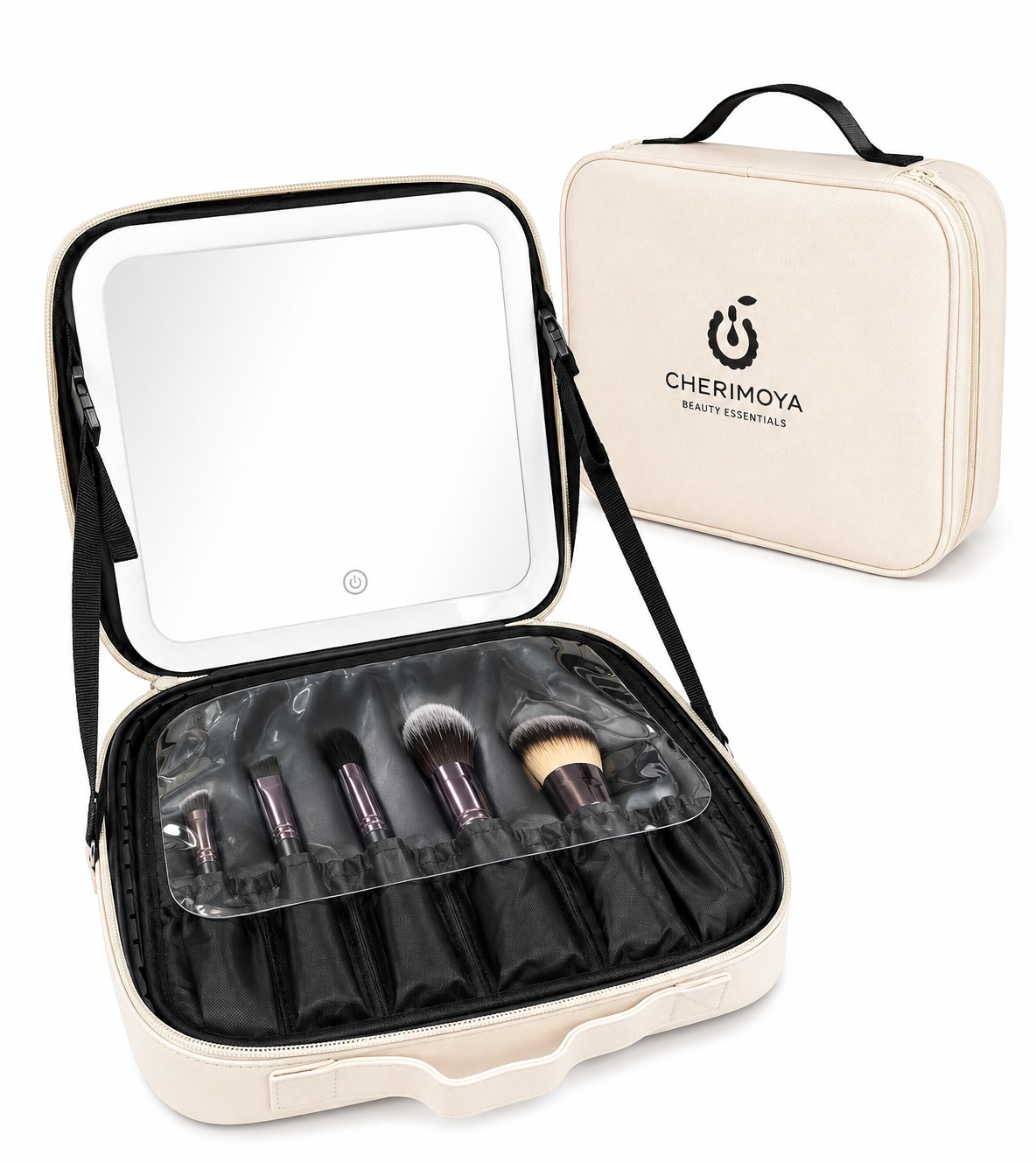 Maleta Organizadora de Maquillaje con Espejo LED Cherimoya