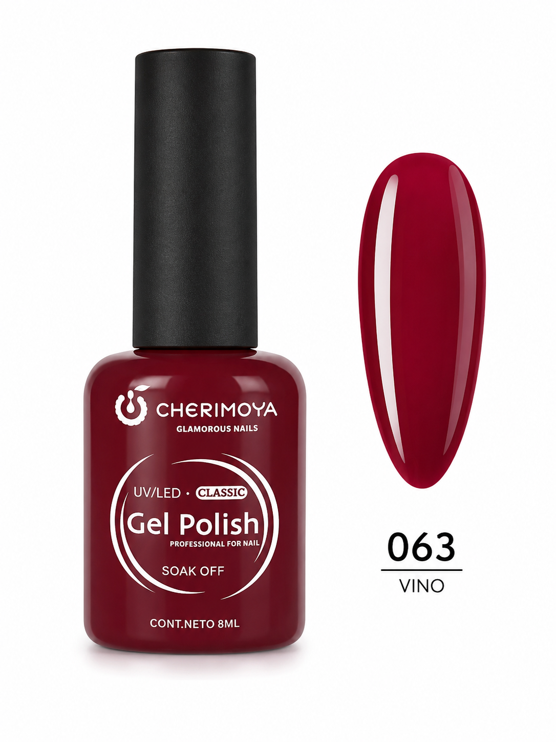 Cherimoya Classic Gel Polish UV/LED Tono 063 Vino (8 ml)