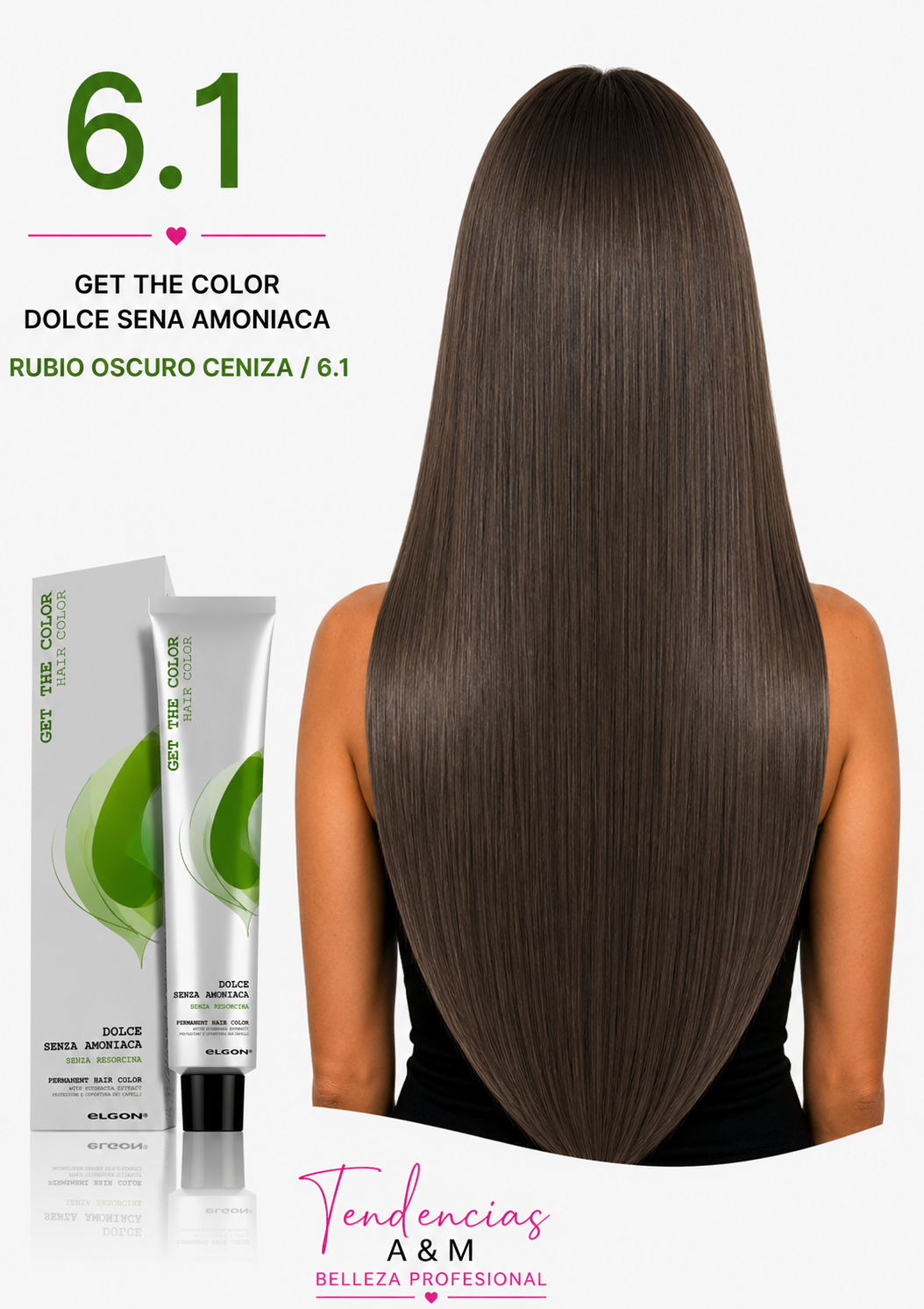 Tintura Get The Color Dolce Sin Amoníaco 6.1 Rubio Oscuro Ceniza