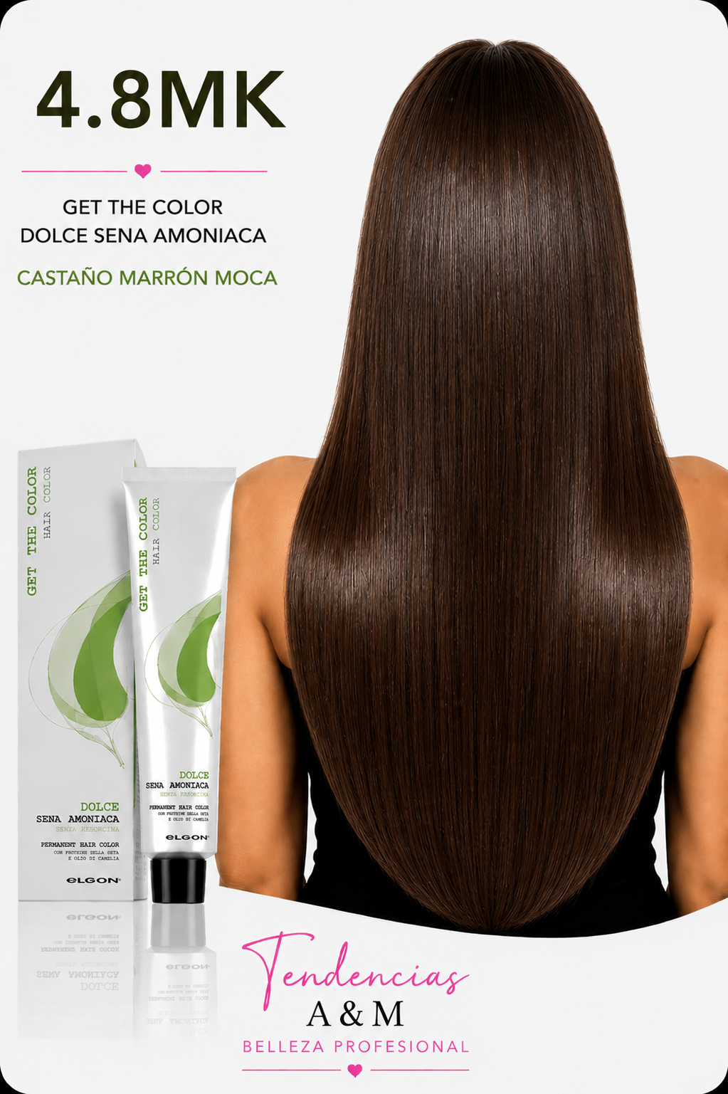 Tintura Get The Color Dolce Sin Amoníaco 4.8MK Castaño Marrón Moca