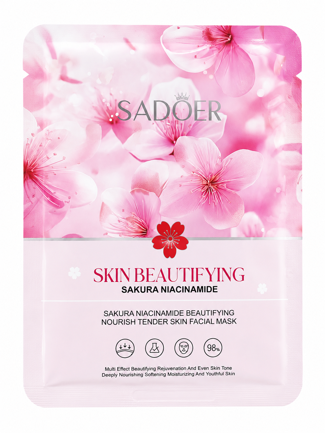 Mascarilla Facial SADOER Skin Beautifying Sakura Niacinamide