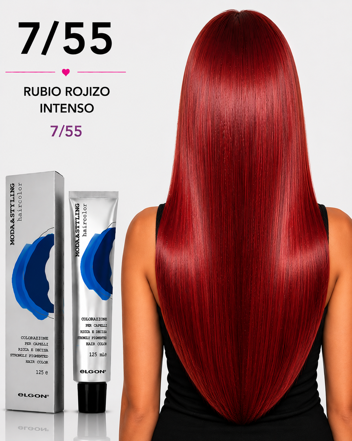 Elgon Moda & Styling 7/55 Rubio Rojizo Intenso