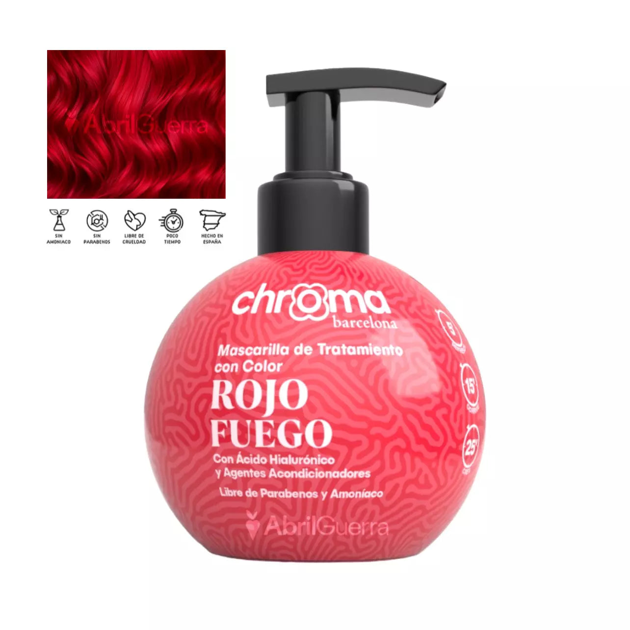 CHROMA BARCELONA - Rojo Fuego - Mascarilla con color - 250ml matizador