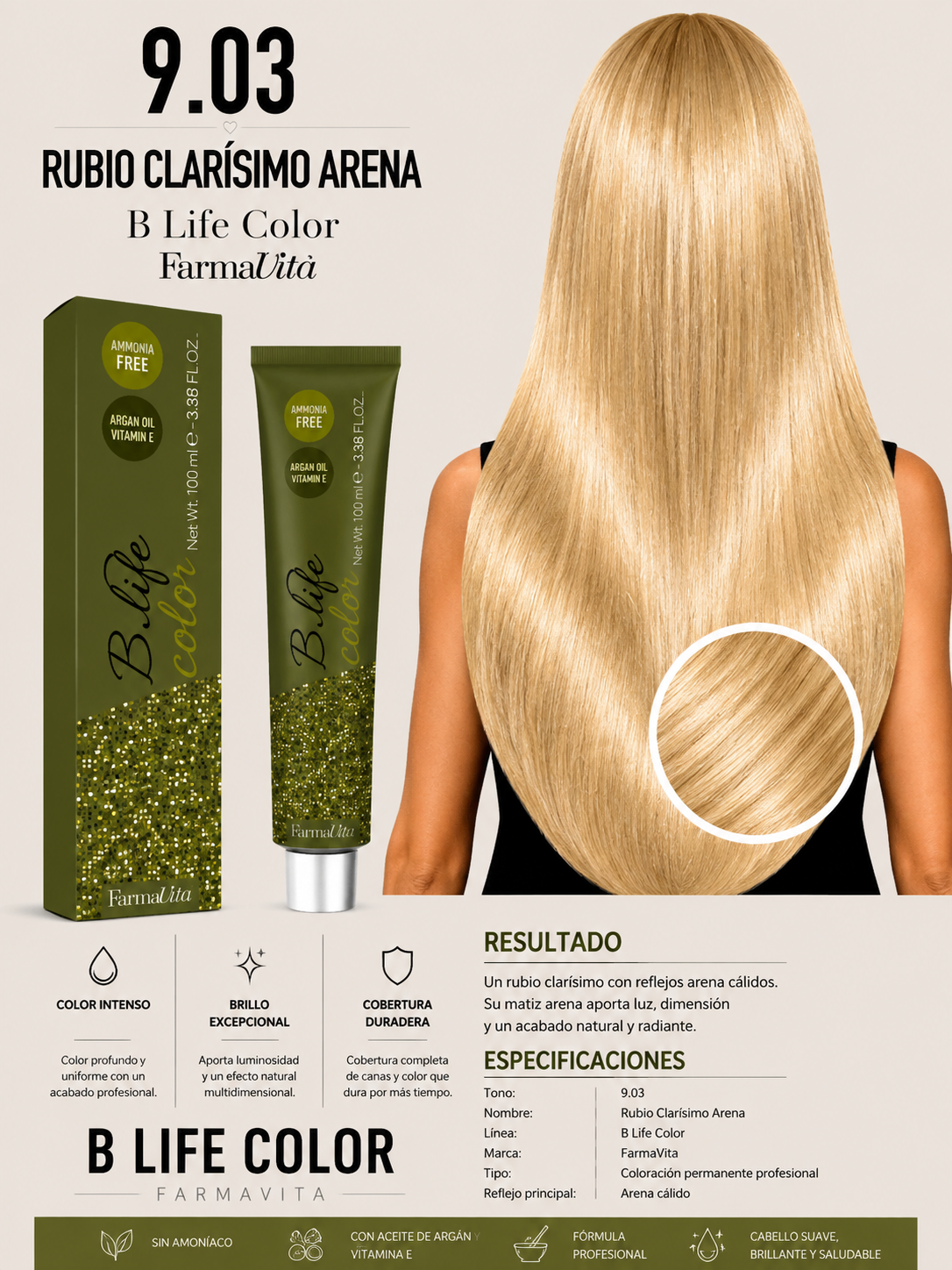 9.03 Rubio Clarísimo Arena – B Life Color FarmaVita