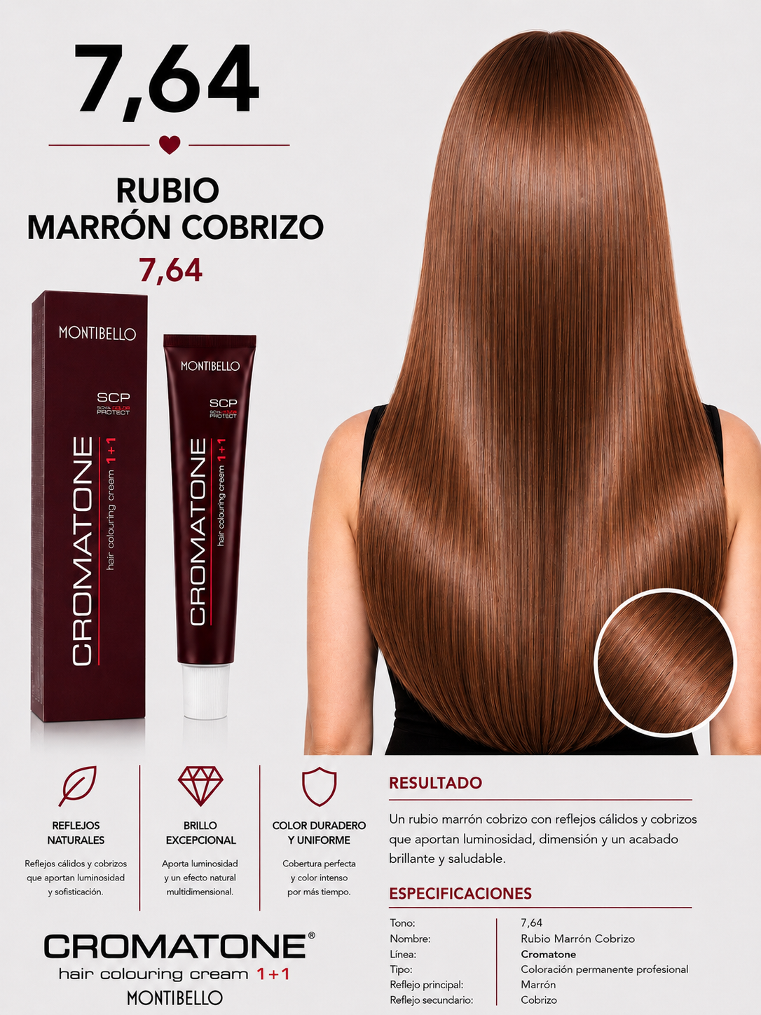 Cromatone Montibello 7.64 Rubio Marrón Cobrizo