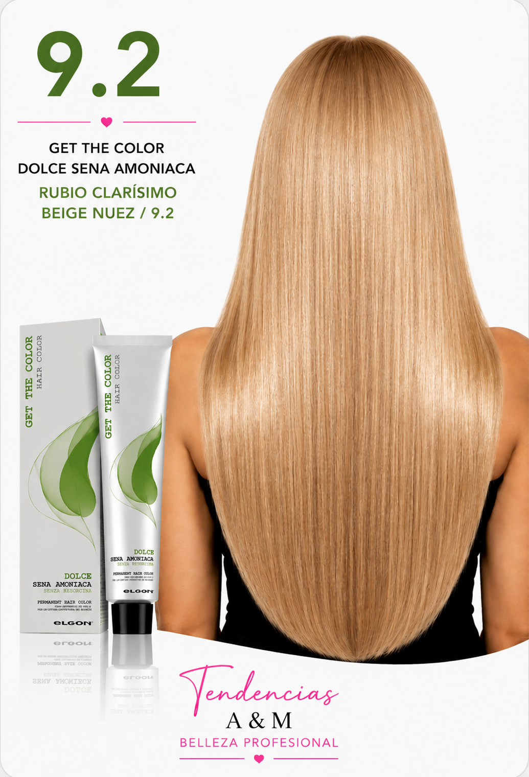 Tintura Get The Color Dolce Sin Amoníaco 9.2 Rubio Clarísimo Beige Nuez