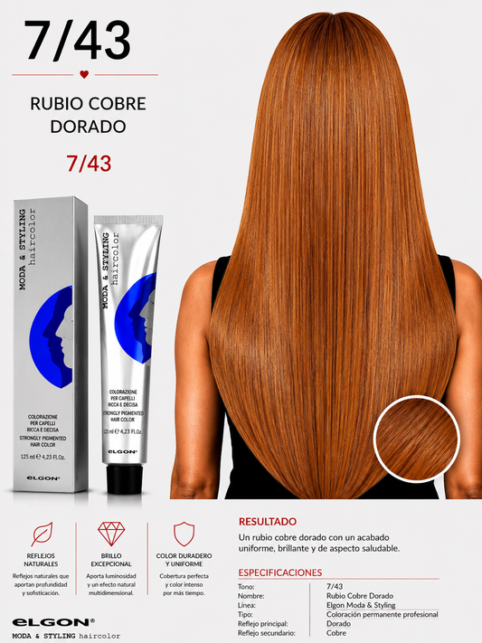 Elgon Moda & Styling 7/43 Rubio Cobre Dorado