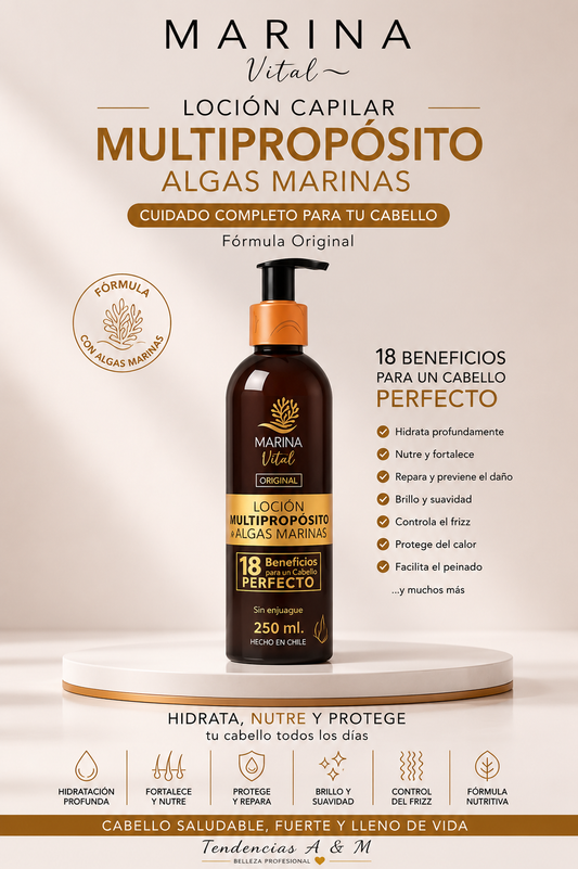 Marina Vital Loción Multipropósito Algas Marinas 250 ml – 18 Beneficios