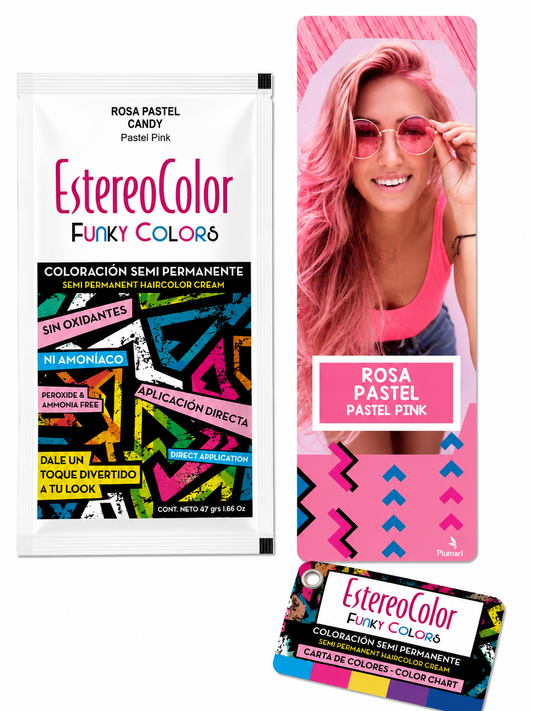 🌸 EstereoColor Funky Colors Rosa Pastel (Candy) – Coloración Semipermanente 47 g