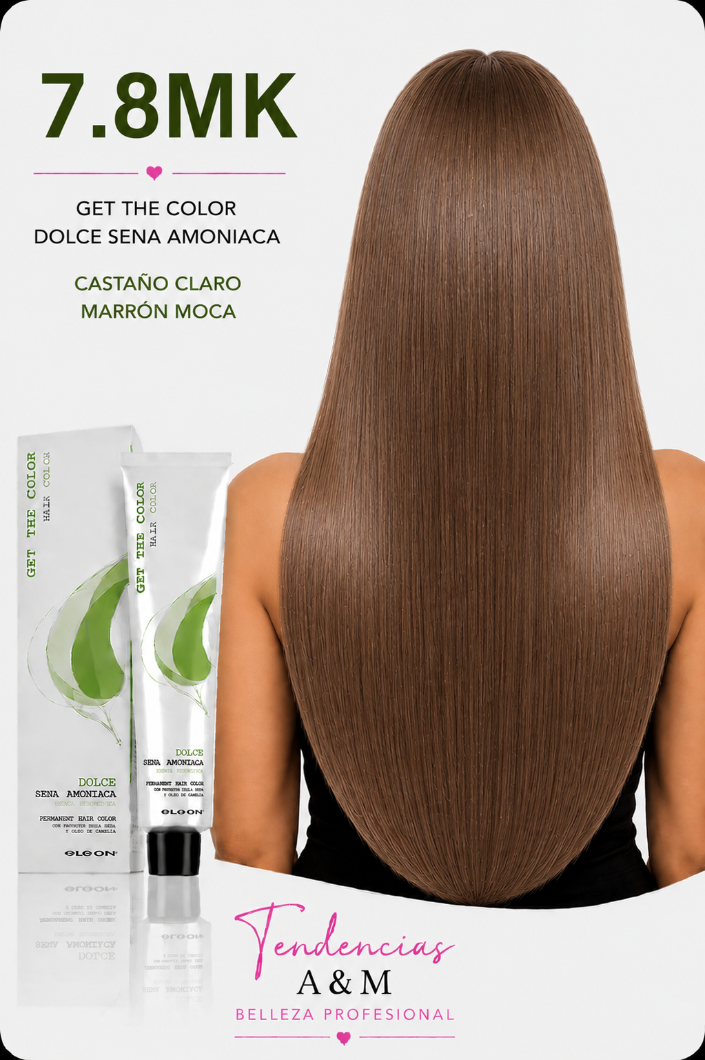 Tintura Get The Color Dolce Sin Amoníaco 7.8MK Rubio Medio Marrón Moca