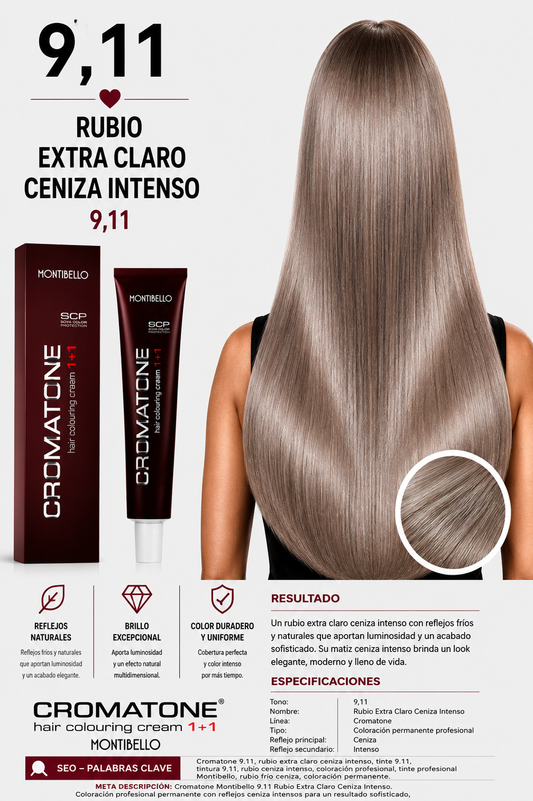 Cromatone Montibello 9,11 Rubio Extra Claro Ceniza Intenso