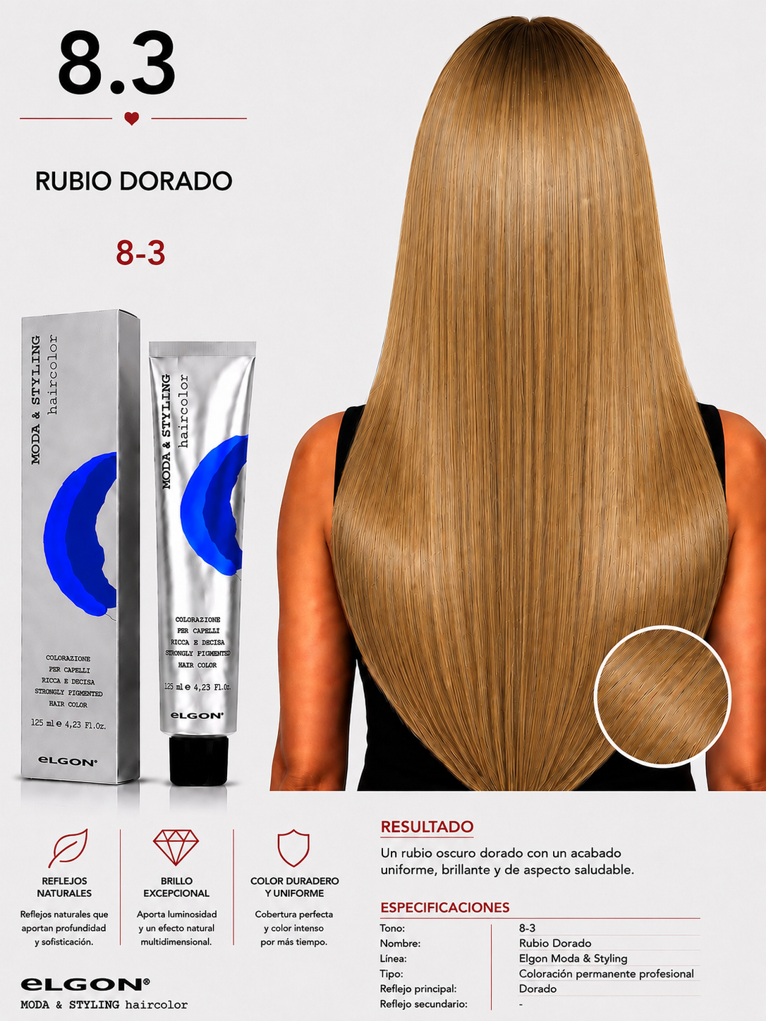 Tinte Elgon Moda & Styling 8.3 Rubio Dorado
