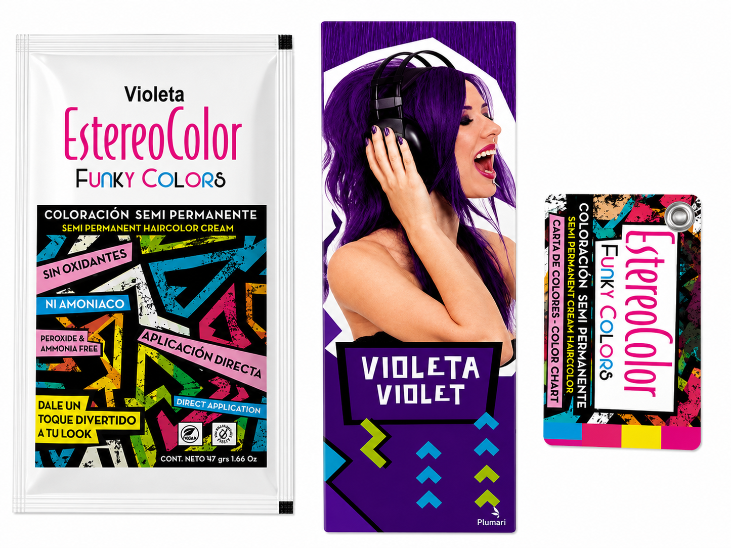 💜 EstereoColor Funky Colors Violeta – Coloración Semipermanente 47 g