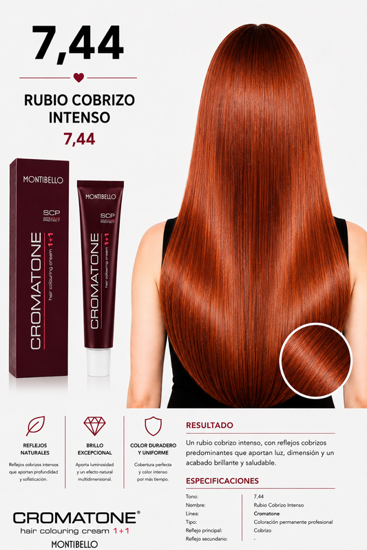 Cromatone Montibello 7.44 Rubio Cobrizo Intenso
