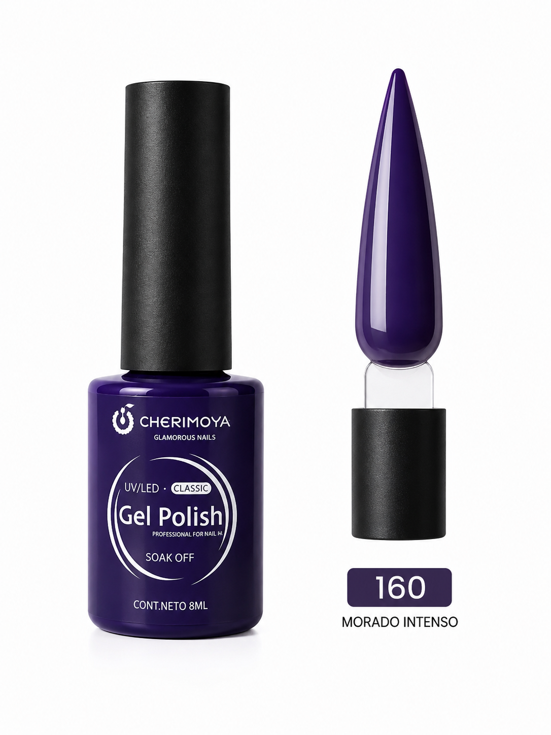 Esmalte Gel UV/LED Cherimoya Tono 160 Morado Intenso 8 ml