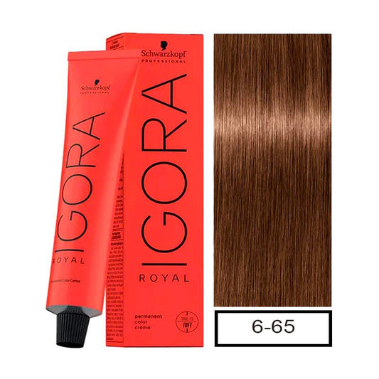 GORA ROYAL- Tintura Permanente 6-65 Rubio Oscuro Marrón Dorado 60ML+revelador