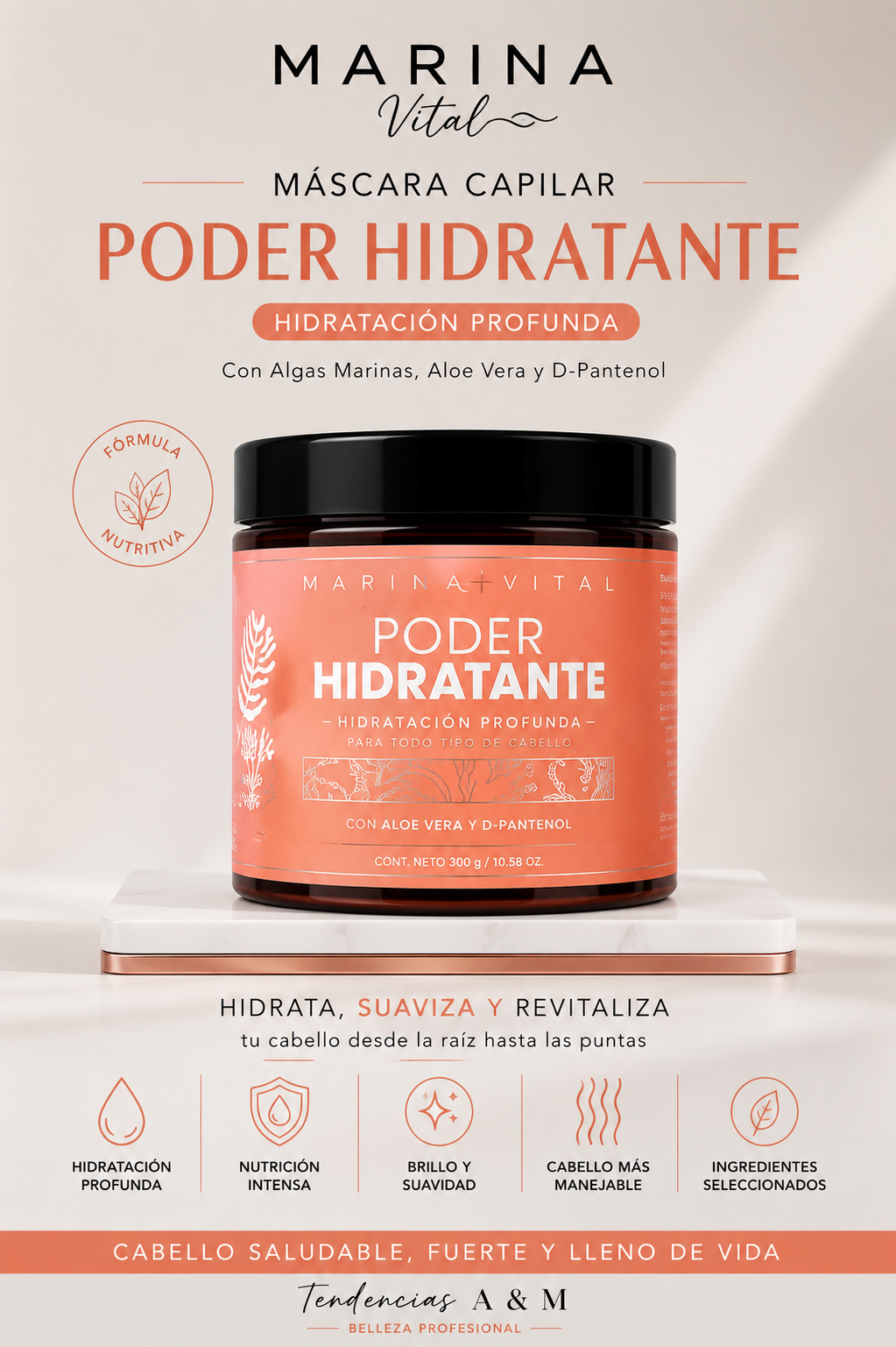 Marina Vital Poder Hidratante – Máscara Capilar Hidratación Profunda