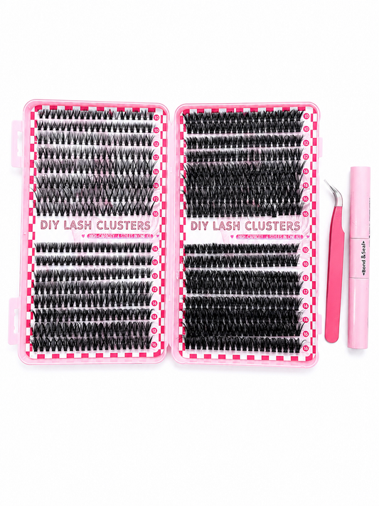 Libro de Pestañas DIY Lash Clusters con Bond & Seal y Pinza Aplicadora