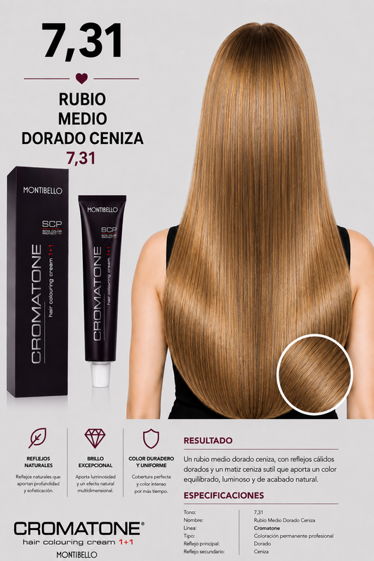 Cromatone Montibello 7,31 Rubio Medio Dorado Ceniza