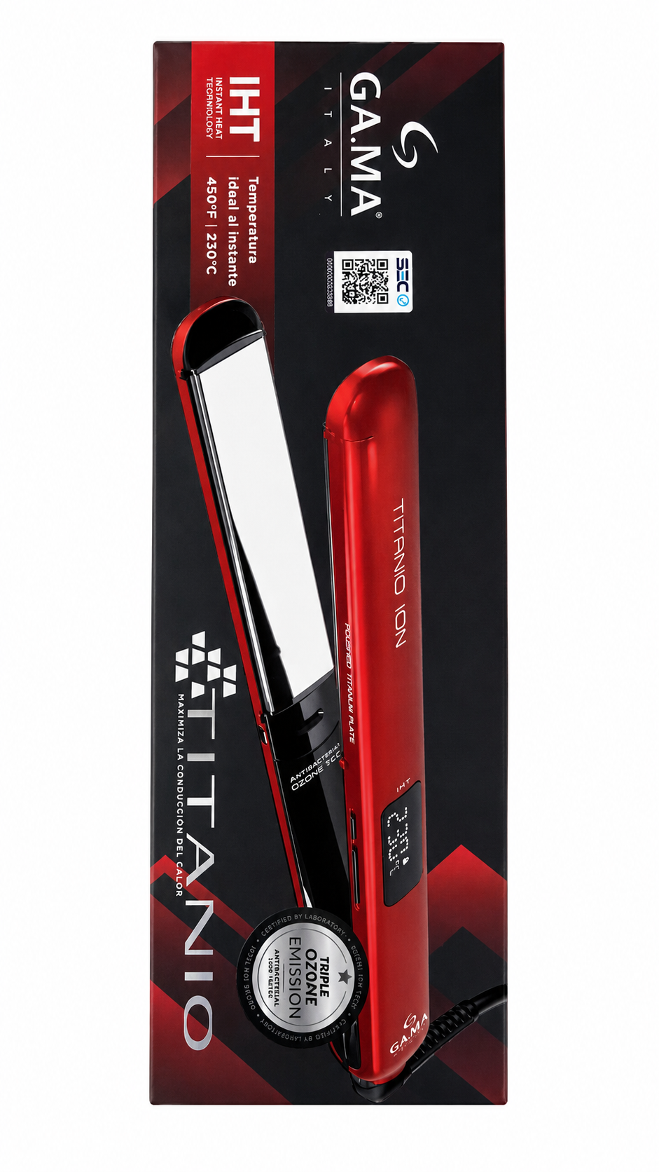 Plancha de Pelo GAMA Italy Titanio IHT – Titanium Ion 230°C
