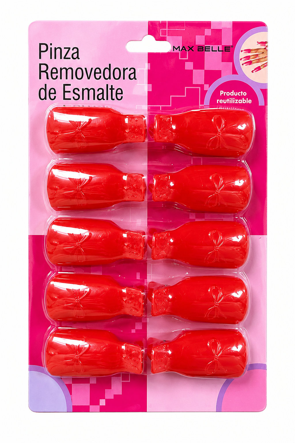 Pinzas Removedoras de Esmalte Reutilizables Max Belle – Pack 10 Unidades
