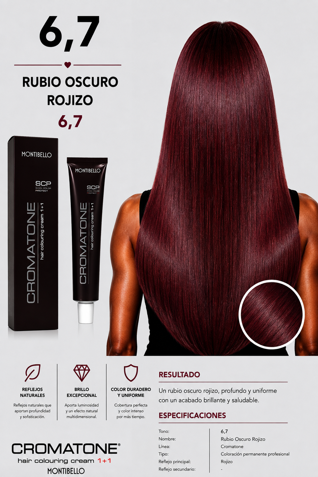 Cromatone Montibello 6,7 Rubio Oscuro Rojizo