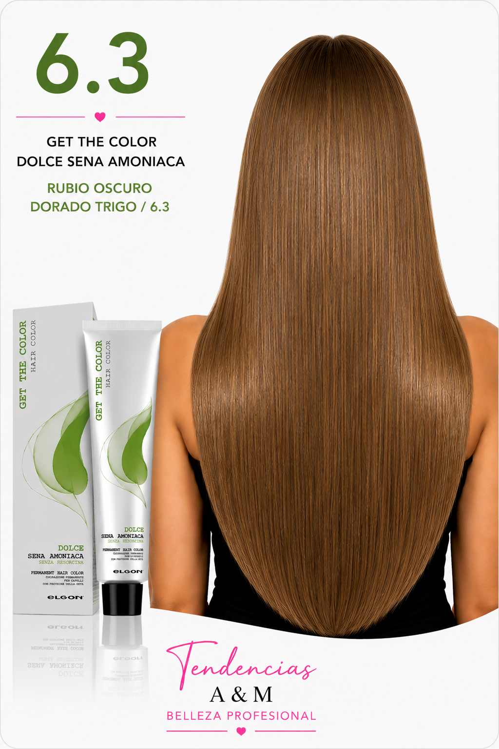 Tintura Get The Color Dolce Sin Amoníaco 6.3 Rubio Oscuro Dorado Trigo