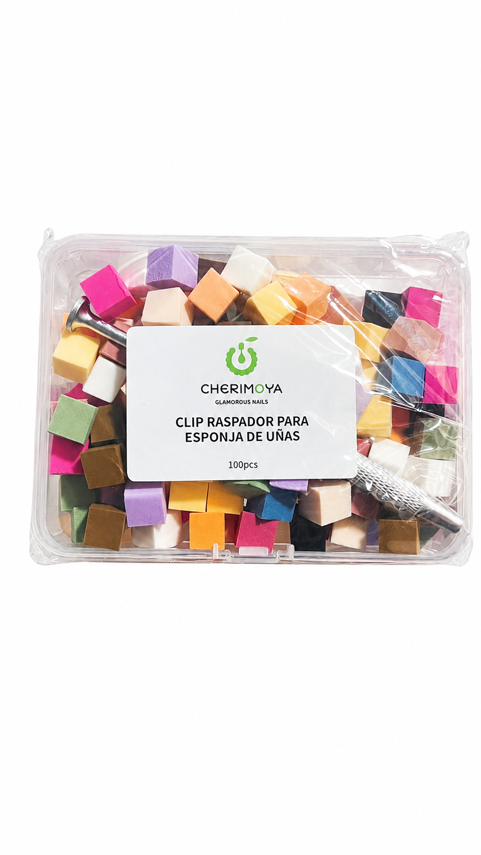 Set Clip Raspador para Esponja de Uñas Cherimoya 100 Piezas