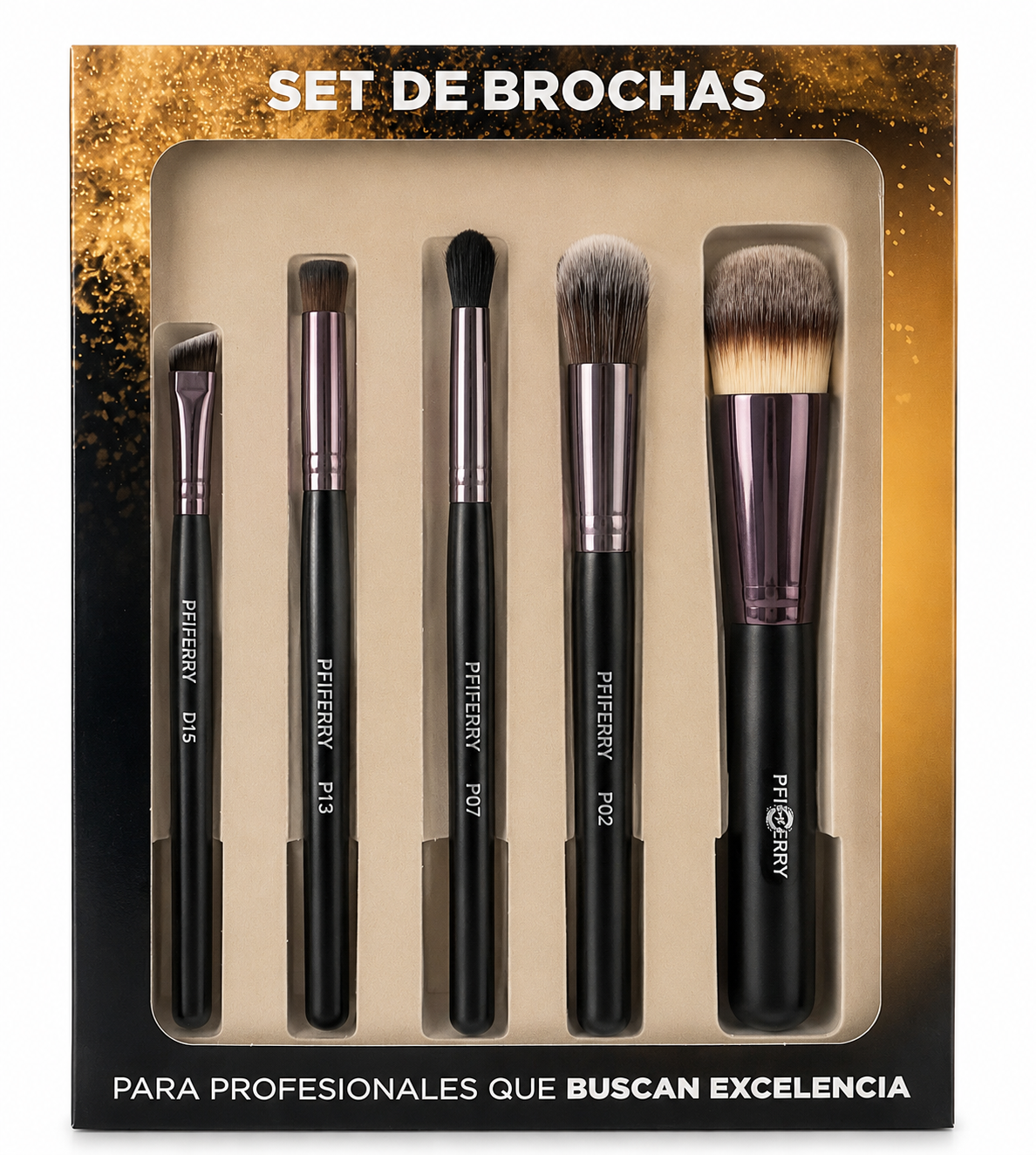 Set de Brochas de Maquillaje Profesional 5 Piezas