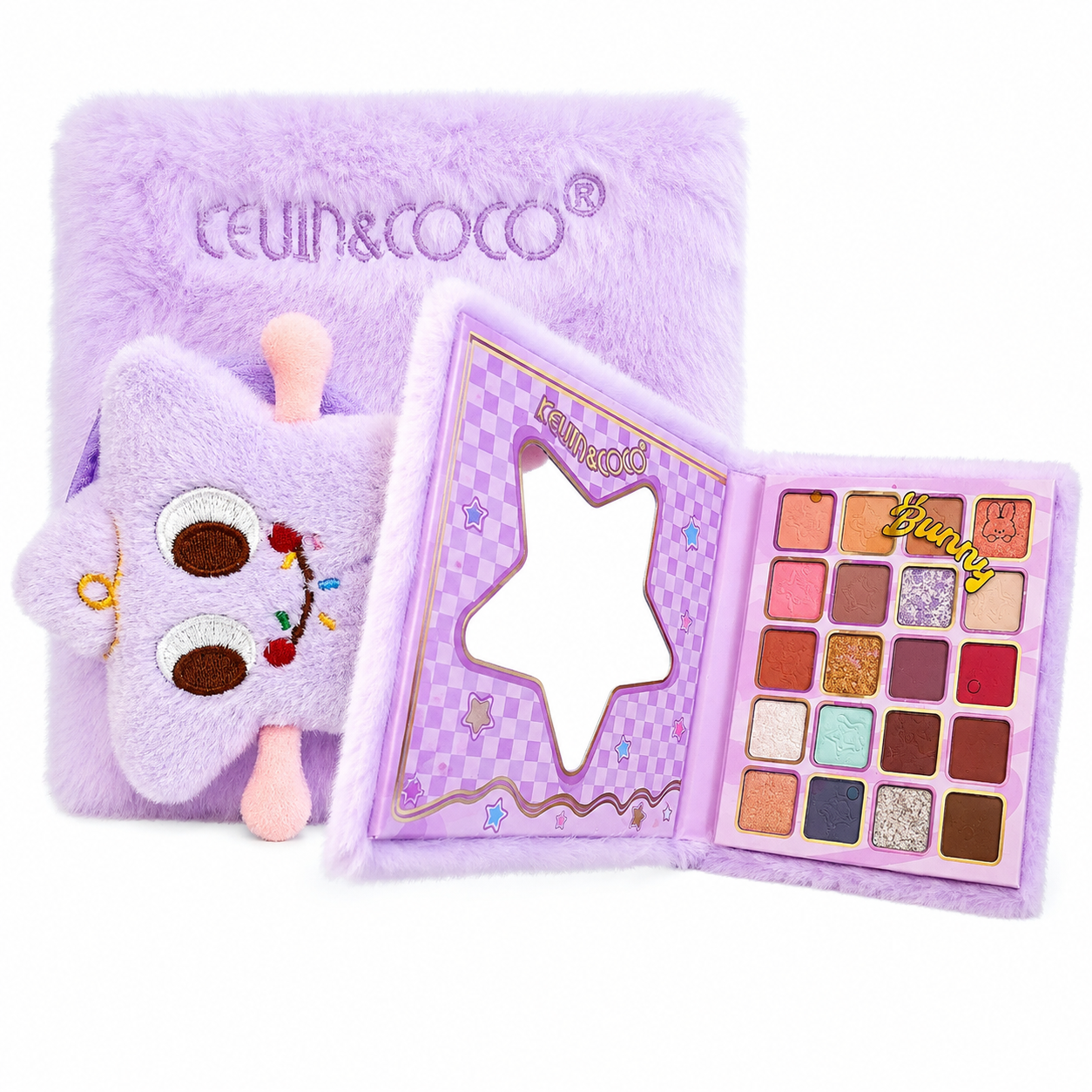 Paleta de Sombras Kevin & Coco Bunny con Espejo y Estuche de Peluche