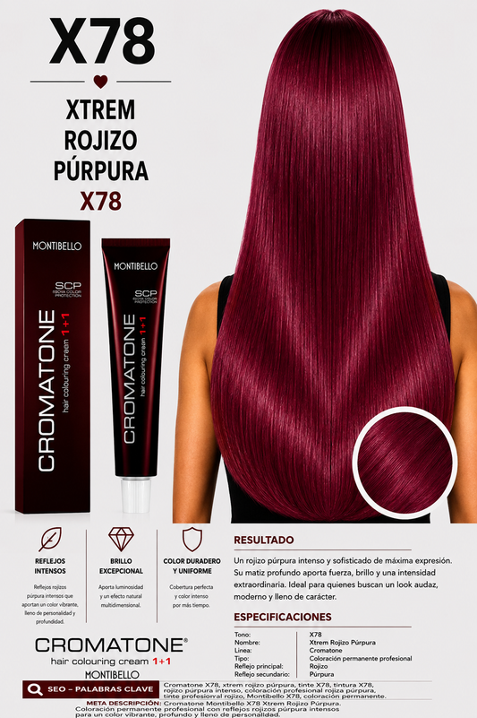 Cromatone Montibello X78 Xtrem Rojizo Púrpura | Tinte Profesional