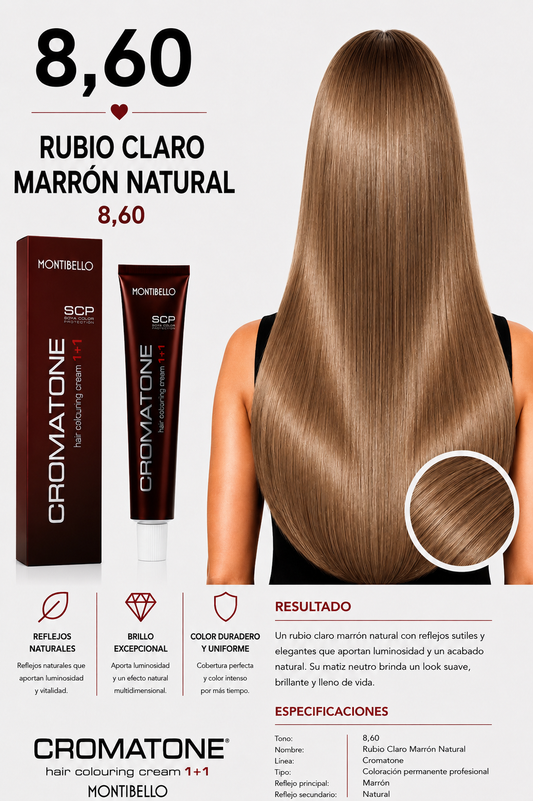 Cromatone Montibello 8,60 – Rubio Claro Marrón Natural 🤎✨