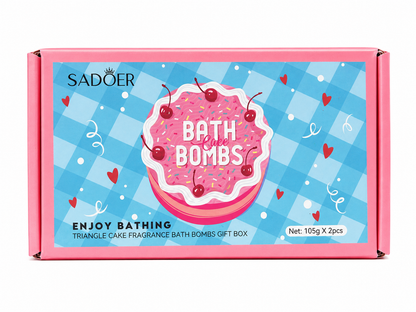 Bath Cake Bombs Sadoer – Set de Bombas de Baño Aromáticas (2 Unidades)
